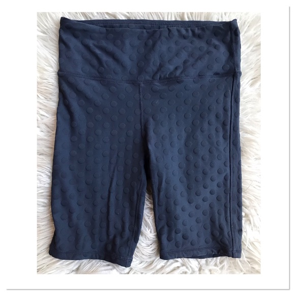 Mono B Biker Shorts Pull On Textured Dot Pattern Blue Size Medium - Picture 1 of 4